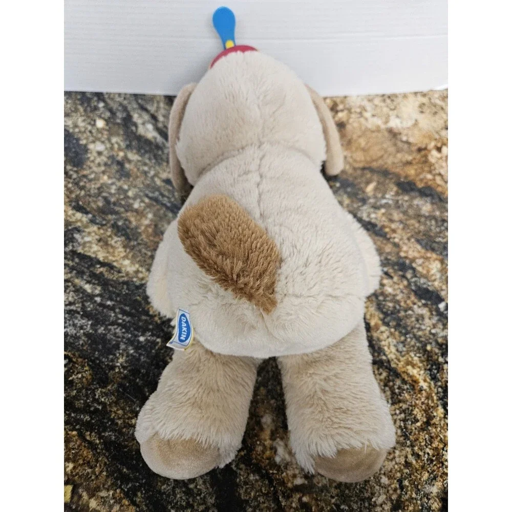 Vintage 1987 Dakin Brown Puppy Dog Whirly Propellor Hat Stuffed Animal Plush 16”
